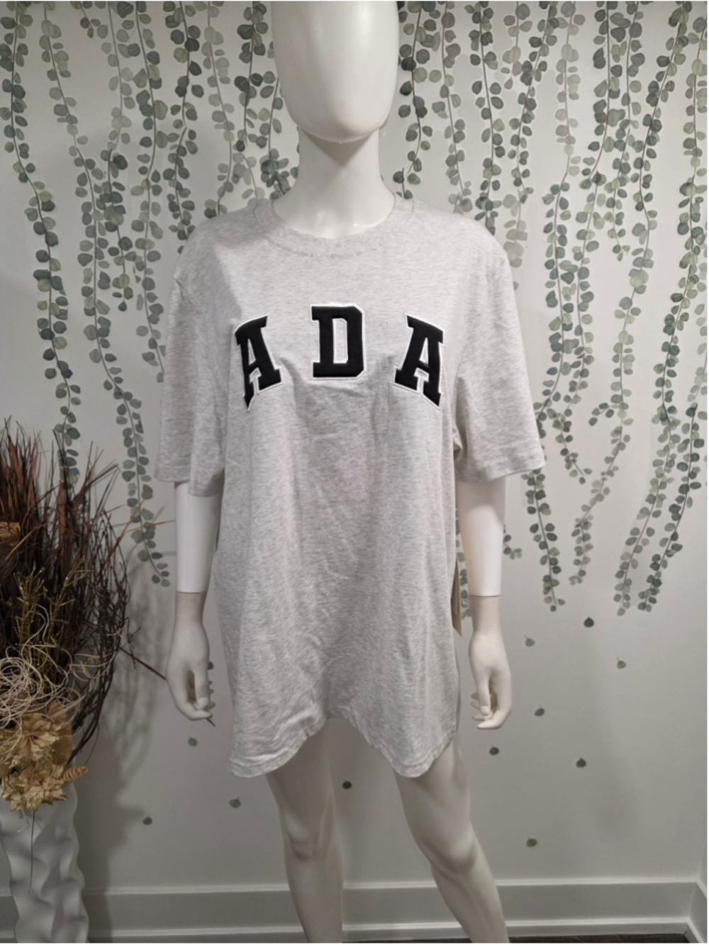 Adanola ADA Oversized T-Shirt XL Light Grey Melange Organic Cotton NWT - Picture 4 of 11